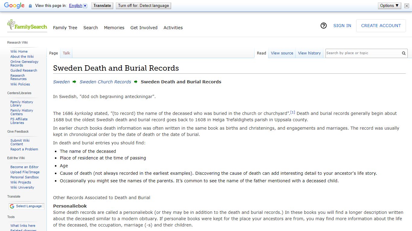 Sweden Death and Burial Records • FamilySearch